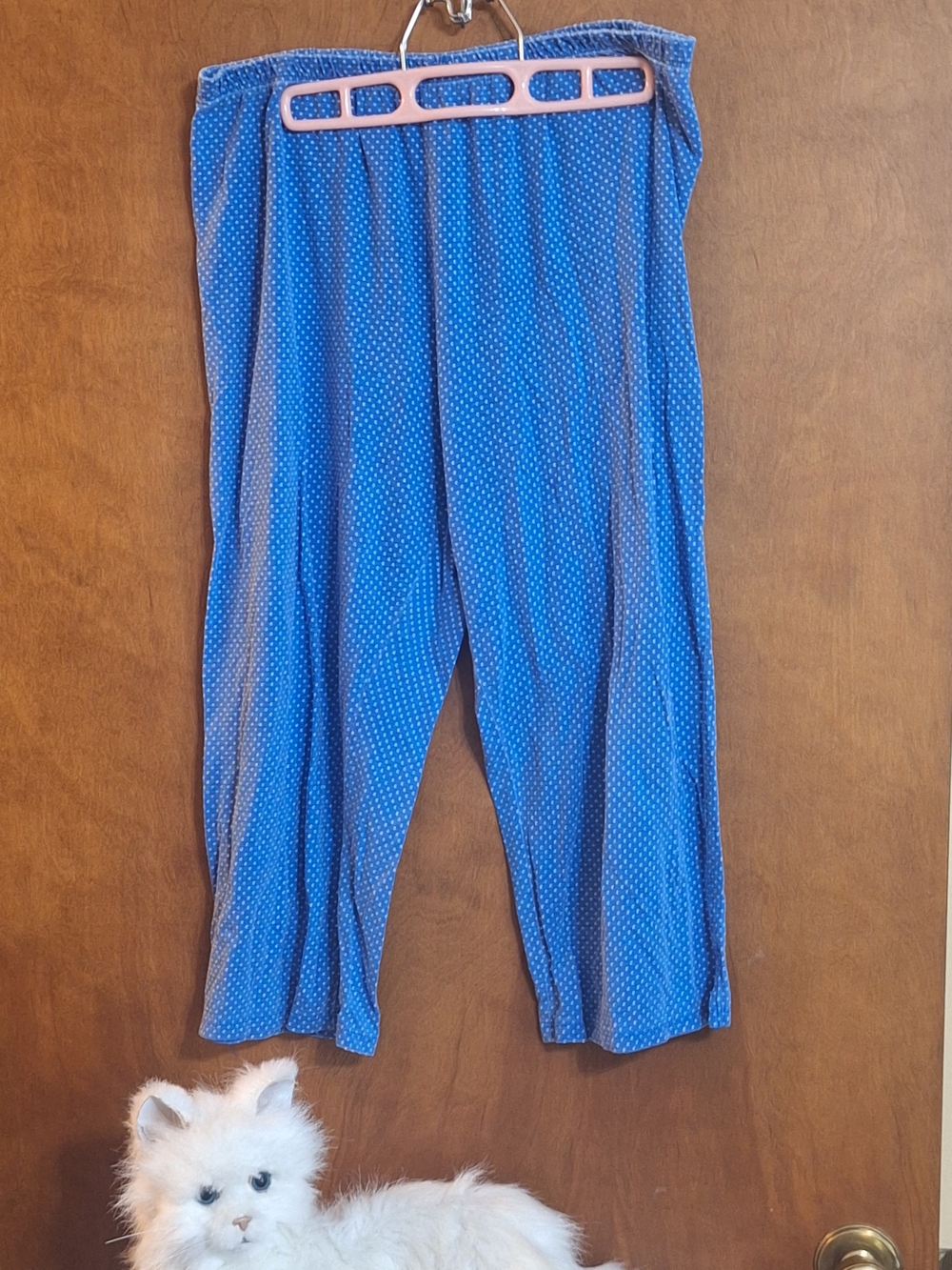 Jockey Blue Polka-Dot Wide-Leg Pajama Pants